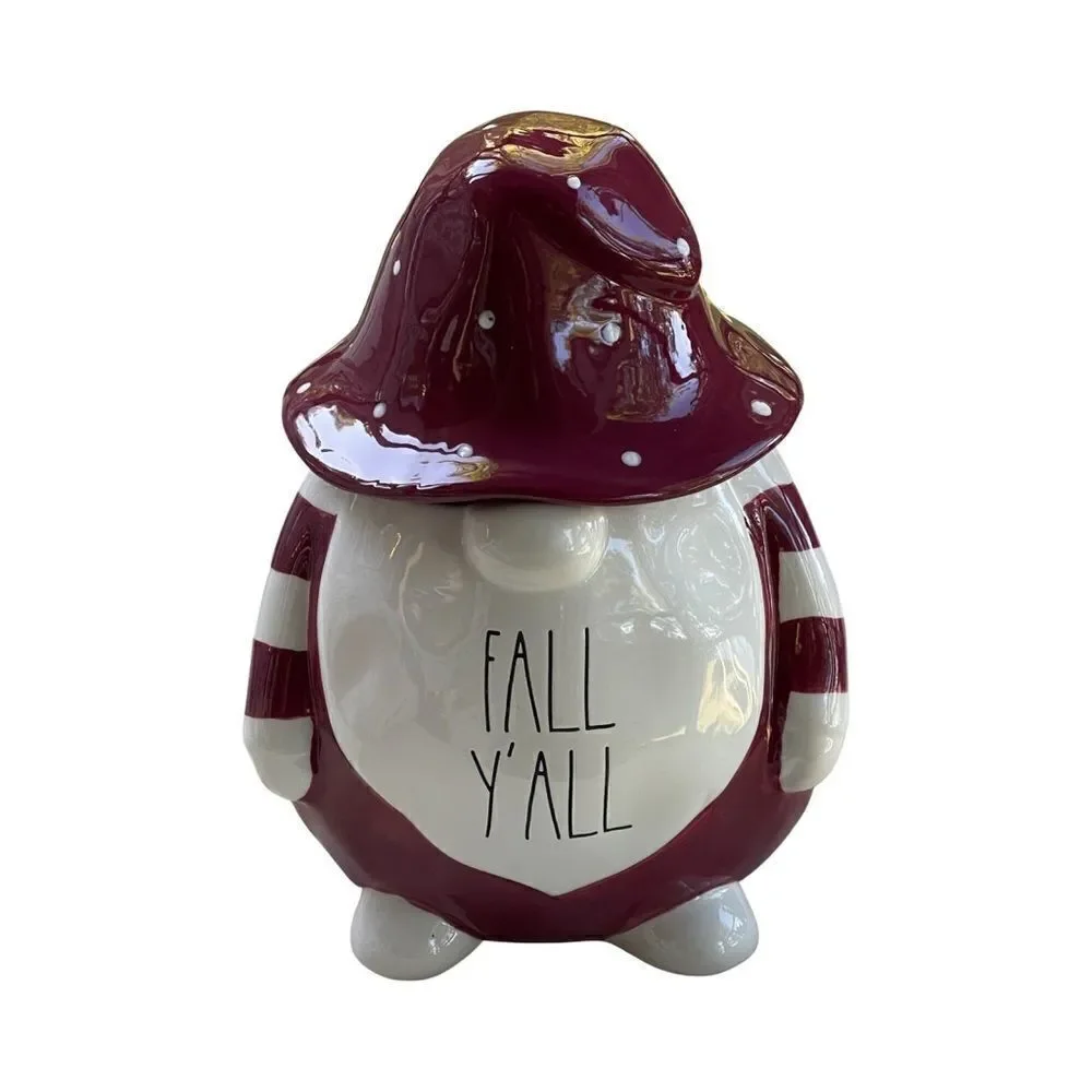 Rae Dunn FALL Y'ALL Gnome Large Cookie Canister w/ Lid NEW without tags